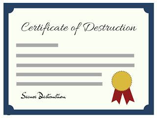 Certificate of destruction for shredding in Minneapolis